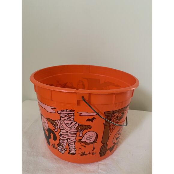 Shamrock Industries Plastic Halloween TRICK OR TREAT Candy Pail Bucket Vintage - Picture 5 of 8